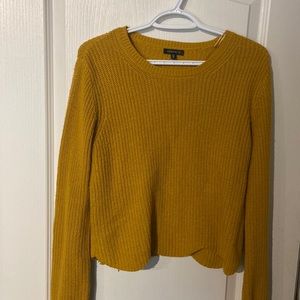yellow long-sleeve knit sweater
